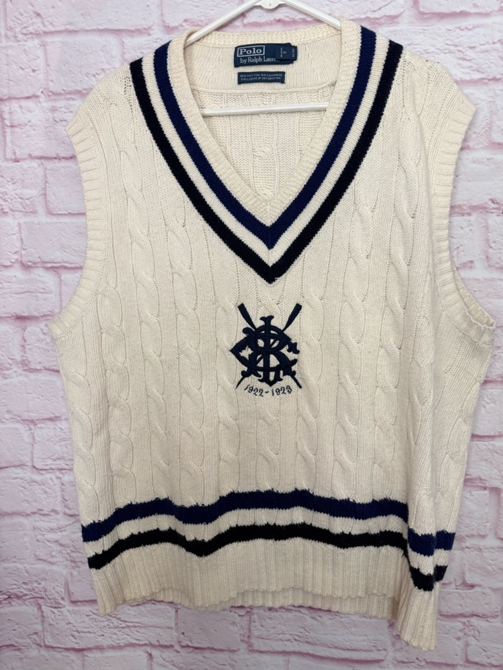 POLO Ralph Lauren Cotton Cashmere 1922-1923 POLO Cable-Knit Vest Tennis